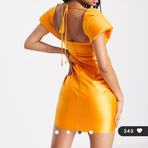 ASOS Luxe | NWT Gorgeous Tangerine Cocktail Dress - Picture 2 of 12